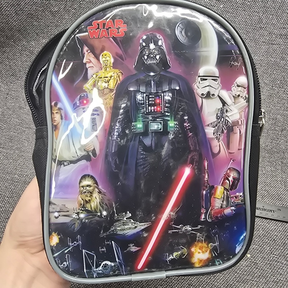 Star Wars Mini Backpack Darth Vader Luke Skywalker Small Bag Black Good 8in
